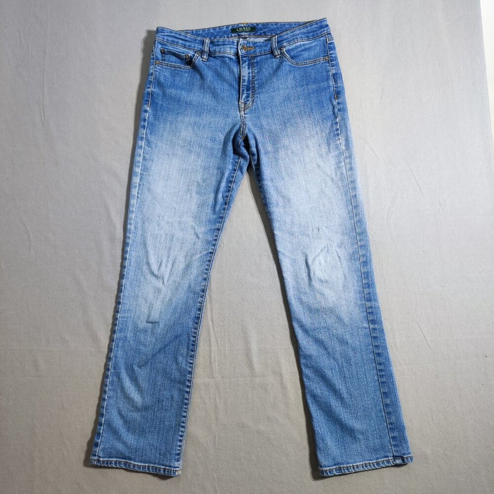 Lauren Ralph Lauren jeans women's size 10? (32) hard washed denim blue straight
